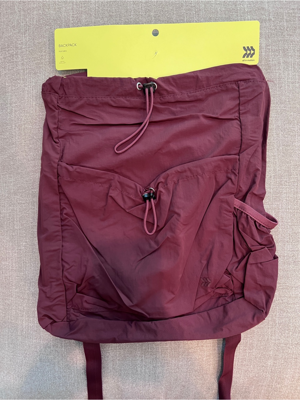 all in motion Maroon Drawstring Backpack
